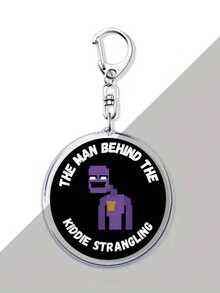 1pc Acrylic Pixel William Afton Keychain, Purple Pendant, Backpack Accessory, Best Gift For Fans - Multicolor - View 15