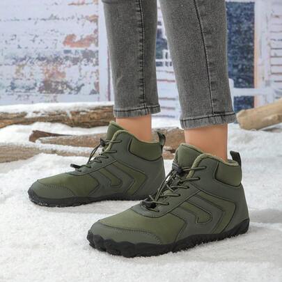 1 Pair Unisex Casual Warm Mid-Calf Adjustable Snow Boots For Outdoor Activities, Autumn/Winter