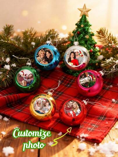 Personalized Christmas Tree Ornaments, Custom Photo Christmas Tree Decorations, Family Photo Decorations, Christmas Gifts, Christmas Decorations, Christmas Gifts For Friends, Christmas Gifts For Parents,Multi-Functional, ,Ornamental,Reusable,Exquisite