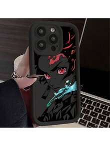 Étui de téléphone cool Anime Slayers compatible avec iPhone 16 15 14 13 12 11 Pro Max Mini XR XS X 7 8 Plus, coque arrière en TPU souple pour une protection contre les chutes. - Noir - Voir 2