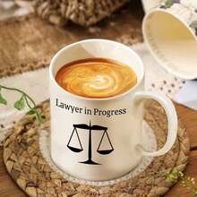 1pc Lawyer In Progress Ceramic Coffee Mug - 11oz Large, Heavy-Duty Tea Cup With Handle - Ideal Appreciation Gift For Law Students, Teachers, Paralegals, Prosecutors, Attorneys, Coworkers - Perfect For Christmas, Xmas, Birthdays, Graduations - 1pc - View 4