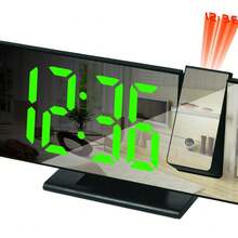 1个新款镜面投影LED时钟，多功能USB供电数字闹钟，带自动调光功能，电子钟，家居装饰，卧室装饰，生日、开学、毕业、母亲节、圣诞节礼物