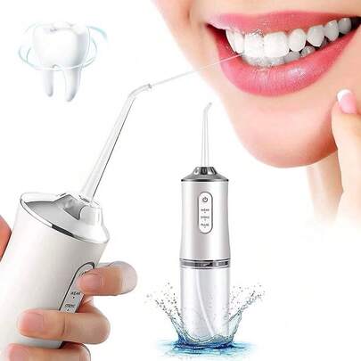 Irrigador Dental Oral Recarregavél 220ml Higiene Limpeza Bucal Portátil Limpador de Dente