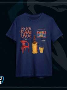 Camiseta Unissex Estampada Bora Toma Uma Beer - Azul Marinho - Visão 2