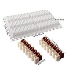 6 腔毛毛虫花硅胶模具，慕斯蛋糕模具，波浪奶油条，法式糕点烘焙，专用烘焙工具 - 白色 - 查看 4