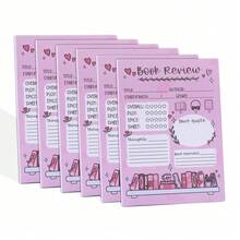 1/2/4/6/8 件书评记事本 5.5 X 3.9 英寸日记本书签笔记本自粘式小记事本阅读笔记用品每本 40 张 - 彩色 - 查看 17