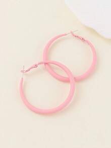 1 Pair Fashionable Minimalist Versatile C-Shaped Hoop Earrings, Please Note That There May Be Slight Color Difference Between The Actual Product And The Image Due To Lighting And Angle During Shooting