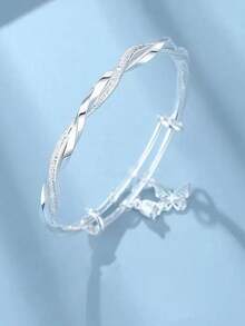 Vintage Elegant Snake Bangle, Snake Zodiac Year Bangle, Luxury Refined Silver-Tone Adjustable Cuff Bracelet Suitable For Daily Wear, Festivals, Parties, Birthday Jewelry Gift