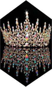 TOBATOBA AB Gold Crown For Women Wedding Tiara For Bride Queen Crown Crystal Tiaras And Crowns For Women Royal Princess Quinceanera Headpieces For Birthday Prom Pageant Halloween Cosplay Accessories - màu đen - Xem 1
