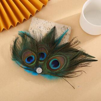 Vintage Feather Hair Clip, Women's Headpiece, Party Dress Accessory, Simple & Fashionable Hair Decoration