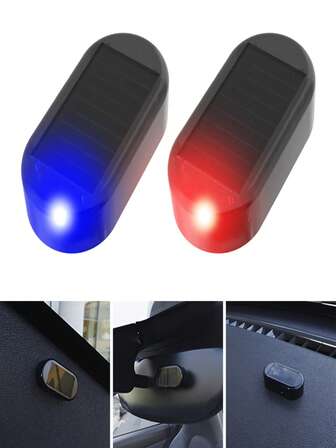 太阳能汽车假安全灯超亮闪烁仿灯无线频闪信号报警防盗警示灯使用前请先充电。