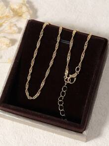 优雅简约女士波浪链项链，精致锁骨链项链，适合日常佩戴，送给母亲、最好的朋友、女朋友的礼物（不含包装盒）