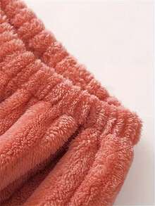 2pcs/Set Coral Fleece Pajama Set, Warm & Cozy Winter Sleepwear, Plush Soft Loungewear, Two Pieces Set Outfits, Fall Winter Clothes