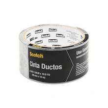 Scotch 3M Cinta Sellaductos Multiusos, Color Plateado, 1 rollo, 48 mm x 50 m - 48 mm x 10 m - Ver 2
