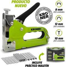Kroner Engrapadora Metálica 3 en 1 – Grapadora Manual Profesional con Maletín y 600 Grapas 8/10/12mm - 1 - Ver 3