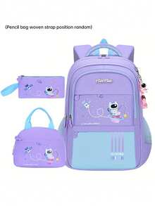 1 Set Zaino con Stampa Spaziale, Ampia Capacità con Scomparti Multipli, Cinghie Regolabili e Confortevoli, Chiusura con Doppia Cerniera, Tasche Laterali per Bottiglia d'Acqua e Ombrello, Adatto per Molteplici Occasioni, Regalo per il Ritorno a Scuola