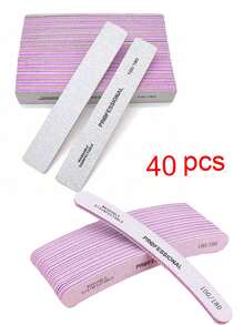 5Pcs/10Pcs Grey Nail Art File Half Moon Buffer Block Double Sided Manicure Files Sticks Nail Salon Tools