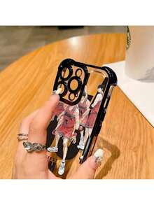 Anime Player TPU Elektroplattiertes Vier-Ecken Weiches Rahmen Stoßfestes Handyhülle Kompatibel mit Vivo Y02/Y02A/Y02T/Y03/Y04.