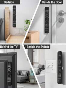 Magnetic Remote Control Holder Strong Magnetic Base For TV Air Conditioner Remote Control Magnetic Sticker For Living Room Home Theater Office School Sleek Men Women Space-Saving Storage And Organization Home Decor - Multicolor - View 3