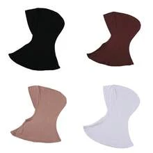 4 Peças/Conjunto Touca Interna Modal de Cor Sólida Com Capa Para o Pescoço, Elástica, Macia e Respirável para Mulheres, Lenço, Chapéu, Acessórios de Abaya, Véu Diário