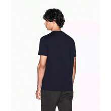 Armani Exchange Men's Heavy Jersey Center Chest Grid Box T-Shirt | - DEEP NAVY - View 4