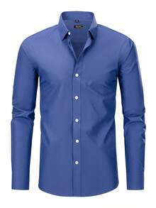 Rand paul Men's Plaid Shirt In Jacquard Fabric With 40% Cotton - 藏蓝色 - 查看 2