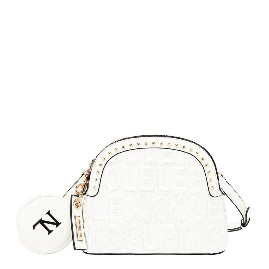 Bolsa cruzada NicoleLee en relieve con monedero - Blanco - Ver 1