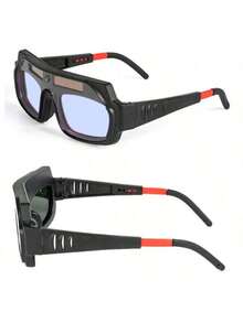 1pc 2025 New Lightweight & Comfortable Auto-Darkening Welding Goggles (10*5*5cm), Quality PC Lens, Silicone Temples, Professional Industrial Style, Classic/Vivid Colors, Square 3D Shape, 0.1s Fast Darkening, Anti-Splash Design, Adjustable Temples, High-Efficiency Eye Protection, Anti-Glare, Impact Resistant, Suitable For Various Welding Operations, Covering Auto-Darkening Welding Goggles, Welding Safety Glasses, Anti-Glare Welding Goggles, Lightweight Welding Eye Protection. - Multicolor - View 2