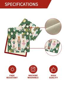 Caminho de mesa de linho natalino, 1 peça/15 peças, caminho de mesa verde com estampa de quebra-nozes e princesa, Feliz Natal, adequado para casa, restaurante, decoração de mesa de jantar