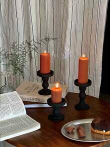 Brown Pillar Candles - 2x6 Inch, Christmas Home Decoration Candles, 56 Hours Long Burning Candles, Dripless & Smokeless Large Red Candles For Holiday Decor, Fireplace, Christmas,Advent