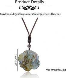 Labradorite Crystal Necklace For Women Natural Gemstone Carved Moon Star Healing Stone Energy Protection Adjustable Pendant Necklace Jewelry Gift For Mom Mothers Day2025 - hoa hồng - Xem 4