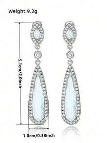 1 Pair Gorgeous Cubic Zirconia Drop Earrings For Women For Wedding Engagement Anniversary Party Jewelry Valentine's Day Gift,Mom,Mother,Mother's Day,Gift - 1# - 查看 11