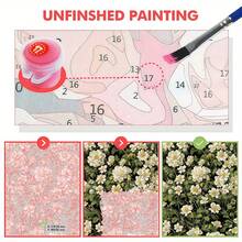1 Set Adult Digital Oil Painting Kit, DIY Flower Easy Acrylic Paint By Number Painting Set For Home Wall Decor Art Craft, Ideal Gift For Birthday, Father's Day, Christmas, Mother's Day - Multicolor - View 2