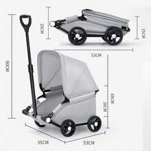 Viajes Pet Stroller Dog Corram Dogs/medianos Plegables Pe Small/medium Catley 4 Ruedas Pet Silla Con Sombra De Sol Carrito De Compras Viajando A Caminar Para Caminar Para Perros Pequeños Y Medianos - Rosa - Ver 2