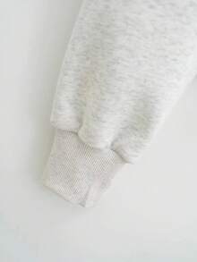 Áo hoodie dáng rộng, dài vừa phải, thiết kế túi khóa kéo hình tai thỏ dễ thương, phù hợp cho mùa thu, đông và xuân, phong cách thường ngày/tối giản/Y2K/công sở, thích hợp mặc hàng ngày, đi nghỉ mát, đi học, ở nhà hoặc dạo phố. - Màu Xám nhạt - Xem 5