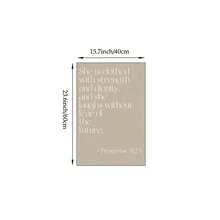 Tranh treo tường chủ đề Cơ đốc giáo, khổ 1/3, in câu Kinh Thánh trên vải canvas, tranh tôn giáo tối giản, trang trí tường hiện đại cho phòng khách, phòng ngủ, văn phòng, quà tặng cho phái nữ, không khung. - Nhiều màu - Xem 17
