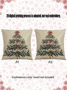 1/2 szt. Świąteczna, najlepiej sprzedająca się dekoracja do domu, Święty Mikołaj, cyfry świąteczne, renifer, bałwan, płatek śniegu, wesołych świąt, ozdoby świąteczne, prezenty świąteczne, wykonane z hipoalergicznego włókna poliestrowego, ukryty zamek błyskawiczny, bez wypełnienia, nadaje się do dekoracji domu, wystroju salonu, poszewka na poduszkę, poszewka na poduszkę, dekoracyjna poduszka na sofę, dekoracyjna poduszka na sofę, wystrój domu, poszewka na poduszkę, miękka podkładka - Zielony - Zobacz 3