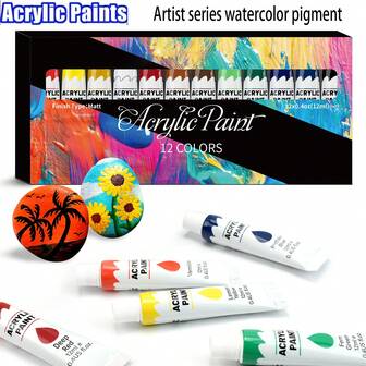 12/24 Colors Acrylic Paint Soft Tube Paint Aluminum-Plastic Tube Paint