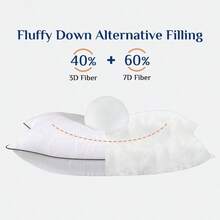 - Juego de 2 almohadas estndar para dormir de lado y espalda, juego de 2 almohadas refrescantes y de apoyo, juego de 2 almohadas de dormir de plumn alternativo coleccin Hotel - 01 - Diseño clásico + Standard (Pack of 2) - Ver 5