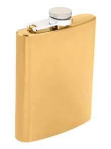 Licorera compacta Velmont estilo clásico acero inoxidable frasco para licor portátil botella resistente viaje camping fiestas bar regalo hombre diseño elegante capacidad cómoda tapa hermética accesorios bebidas licorera moderna - Dorado - Ver 5