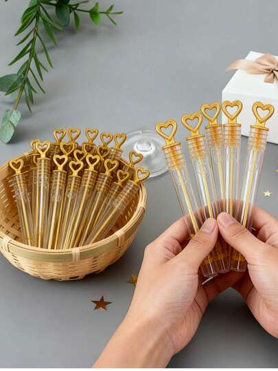 48/60 piezas Varitas de burbujas mini (sin líquido de burbujas incluido), Varitas de burbujas de color dorado, Recuerdo de boda, Adecuado para boda, celebración, aniversario, cumpleaños, sin líquido de burbujas, fiesta de piscina de verano, fiesta de cumpleaños, fiesta al aire libre, fiesta nacional, Navidad, Halloween, decoración de regreso a la escuela, decoración de otoño