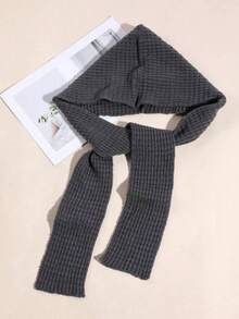 女士秋冬针织围巾帽套装，保暖户外街头风刺绣毛线帽，适合户外活动、滑雪、日常穿着、配饰，情人节礼物