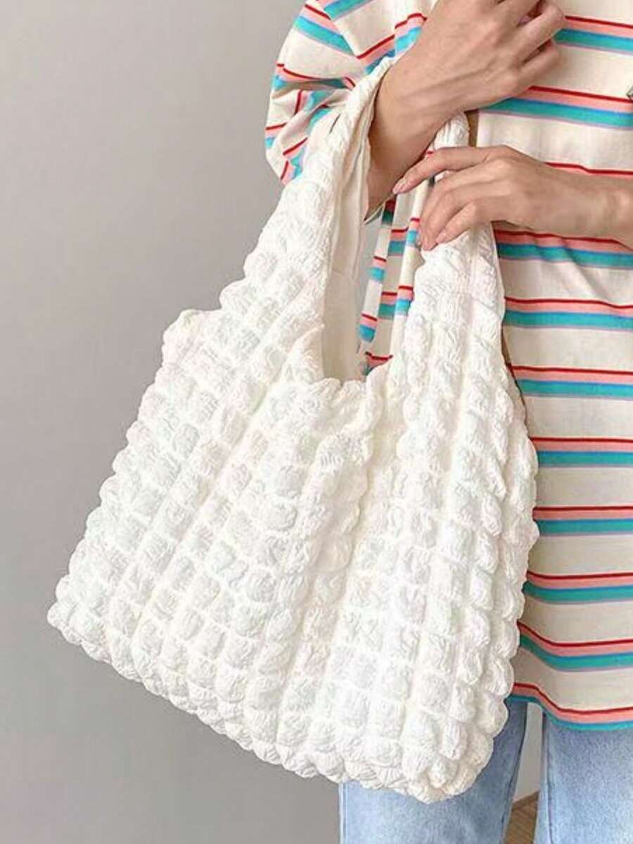 Stylowa, prosta, uniwersalna, minimalistyczna sukienka na jedno ramię, odpowiednia do stylizacji uniwersyteckich, miejskich i casualowych - Biały - Zobacz 1