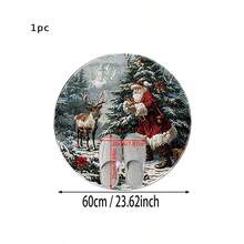 1 pezzo Tappeto da area in flanella a tema natalizio: Babbo Natale che interagisce con le renne, circondato da boschi innevati, albero di Natale con ornamenti e fiori di poinsettia. Lavabile, adatto per camera da letto, soggiorno, balcone, casa, hotel, ufficio e decorazione per le feste - Multicolore - Visualizzare 14