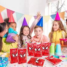 Marvel 10pcs/Set Red Spiderman Birthday Party Gift Bags Spider Theme Plastic Candy Bag Boy Loot Bag For Kids Birthday Party Favors Supplies Decor - Multicolor - View 5
