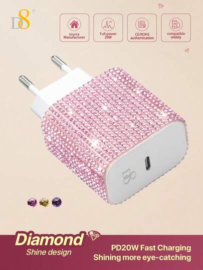 1 pièce Chargeur de téléphone USB-C 20W PD Charge rapide, compatible avec iPhone 16/15, 15 Plus, 15 Pro, 15 Pro Max, Pro 12.9 Gen 5/4/3, Galaxy S23 Ultra/S23/S23+/S22/S22 S21 S20 Ultra/S22+/S21+/Ultra/S20/S20+ Adaptateur de charge rapide 20W USB C pour iPad Pro Cadeau de Noël Chargeur USB C pour iPhone 15