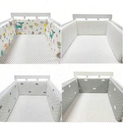 AIBOYING 1件装 200*28厘米 儿童床围，婴儿床床垫，四季通用床护栏，全棉软垫婴儿床围栏，婴儿房装饰，婴儿床上用品配件