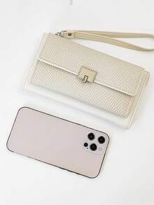 MINGYOU Soft Lychee Textured Handbag Multifunctional Wallet - Beige - View 5