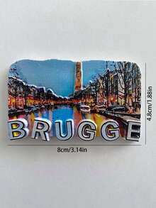 1 pieza Imán de nevera de recuerdo de viaje con flores de Bruselas, Amberes, Gante y Dinant, Bélgica, para decoración del hogar