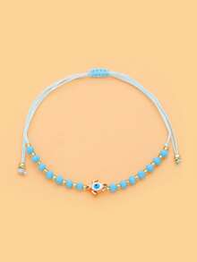 LORRILIA 12-Piece Set Enamel Evil Eye Turtle Lucky Braided Bracelet Adjustable Charm Bracelet Family Sharing Pack - Multicolor - View 6